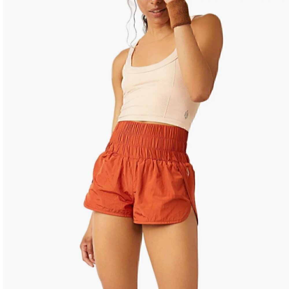 #5 NWOT Free People Movement The Way Home Short In Red Earth - Picture 6 of 9